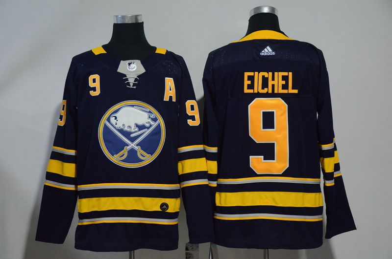 Men Buffalo Sabres #9 Eichel Blue Hockey Stitched Adidas NHL Jerseys